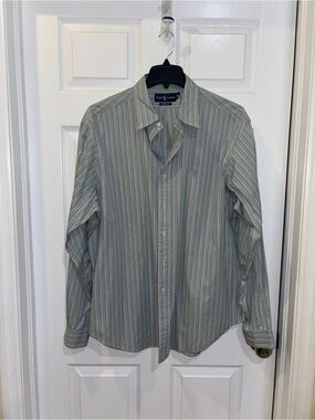 Polo Ralph Lauren striped dress shirt in green and purple SZ XXL​